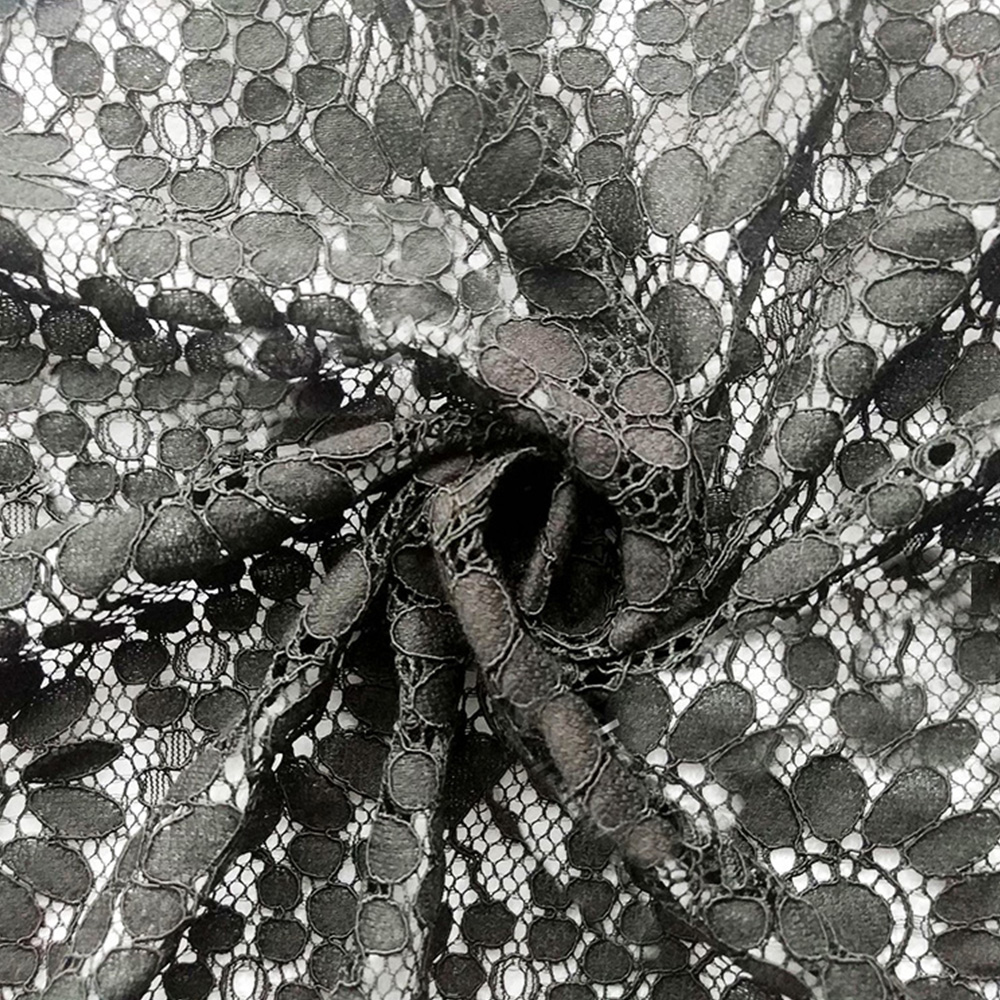 Lace Fabric Scallop Edge Geometric Nylon for Women's Wear Wholesale Su 6